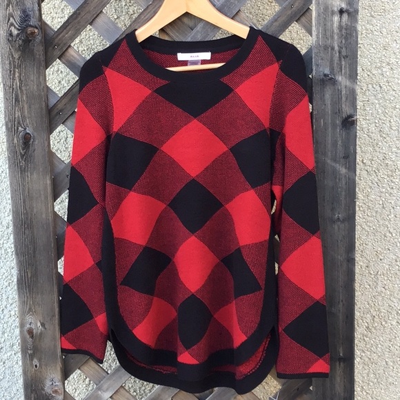 Alia Sweaters - Alia black and red design Acrylic sweater